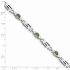 Sterling Silver Rhodium-plated Peridot Bracelet