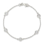 Sterling Silver Polished CZ Bracelet