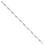 Stering Silver Rhodium-plated Polished Tanzanite 7.5 inch Bracelet