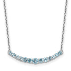 Sterling Silver Rhodium-plated Blue Topaz Pendant w/Necklace