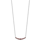 Sterling Silver Rhodium-plated Garnet Pendant w/Necklace