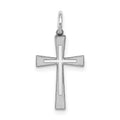 Sterling Silver Rhodium-plated Laser Cut Cross Charm