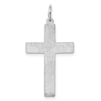 Sterling Silver Rhodium-plated Laser Cut Cross Pendant