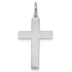 Sterling Silver Rhodium-plated Laser Cut Cross Pendant