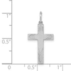 Sterling Silver Rhodium-plated Laser Cut Cross Pendant