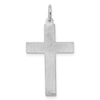 Sterling Silver Rhodium-plated Laser Cut Cross Pendant