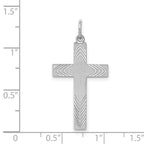 Sterling Silver Rhodium-plated Laser Cut Cross Pendant