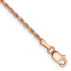 14K Rose Gold 1.8mm Diamond-cut Man Made Rope with Lobster Clasp Chain