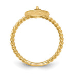 14k Polished Angel Dangle Twisted Band Baby / Childs Ring