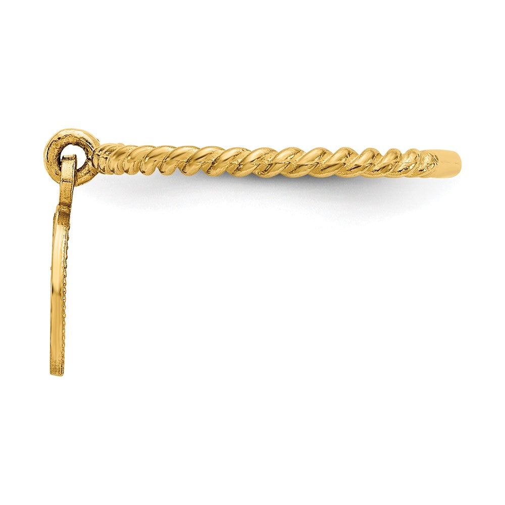 14k Polished Angel Dangle Twisted Band Baby / Childs Ring