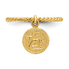 14k Polished Angel Dangle Twisted Band Baby / Childs Ring