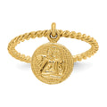 14k Polished Angel Dangle Twisted Band Baby / Childs Ring