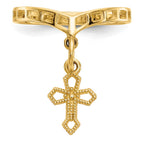 14k Polished Cross Dangle Charm Ring