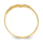 14k Diamond-Cut Filigree V-Shape Ring