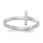 14k White Gold Sideways Cross Ring
