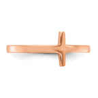 14k Rose Gold Sideways Cross Ring
