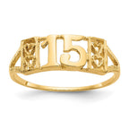 14K Quinceanera 15 with Hearts Ring