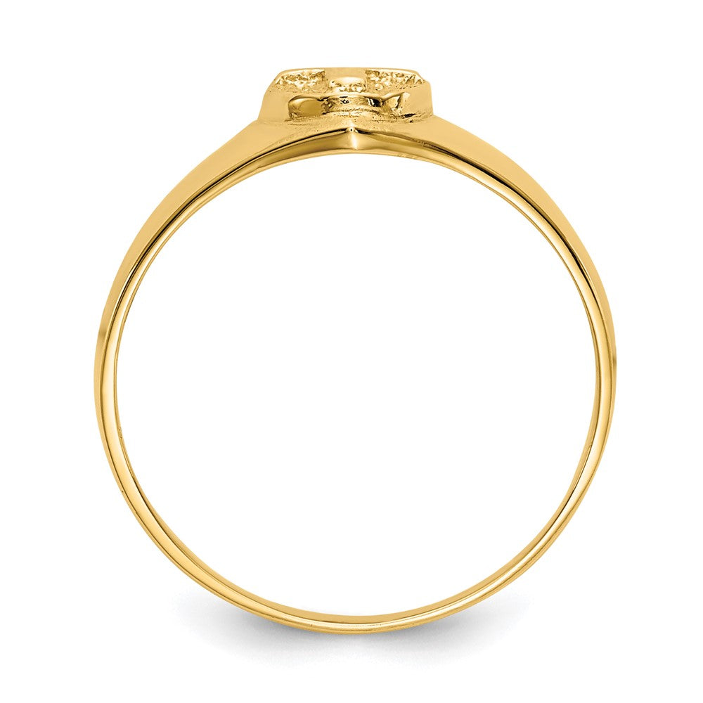14k Polished Cross Baby / Childs Ring