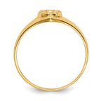 14k Polished Cross Baby / Childs Ring