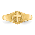 14k Polished Cross Baby / Childs Ring