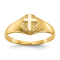 14k Polished Cross Baby / Childs Ring