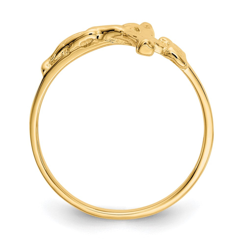 14k Polished Crucifix Baby / Childs Ring
