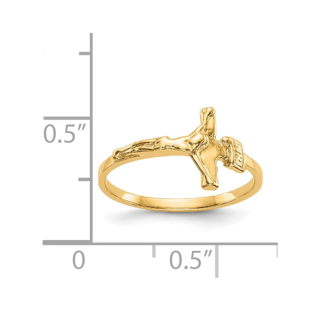14k Polished Crucifix Baby / Childs Ring