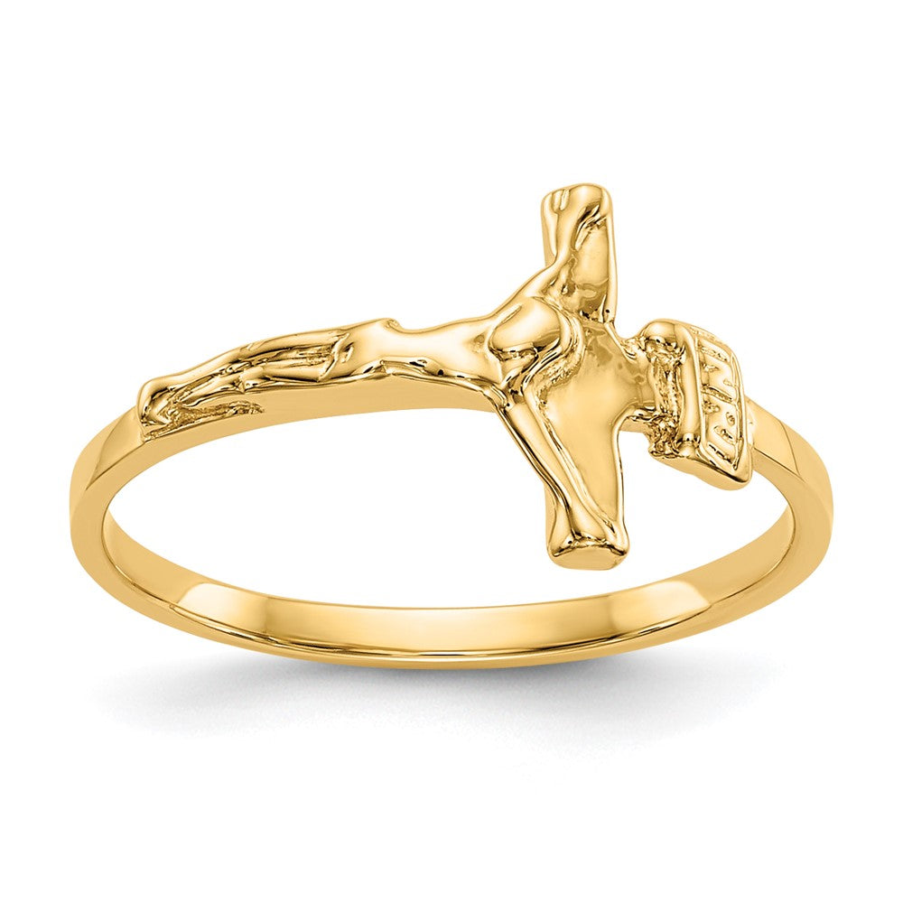 14k Polished Crucifix Baby / Childs Ring
