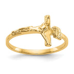 14k Polished Crucifix Baby / Childs Ring