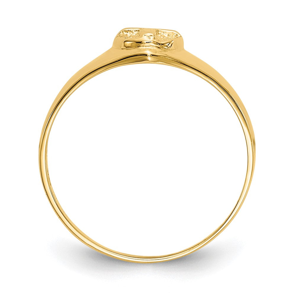 14k Polished Cross Baby / Childs Ring