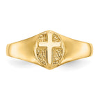 14k Polished Cross Baby / Childs Ring