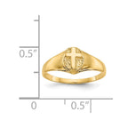 14k Polished Cross Baby / Childs Ring
