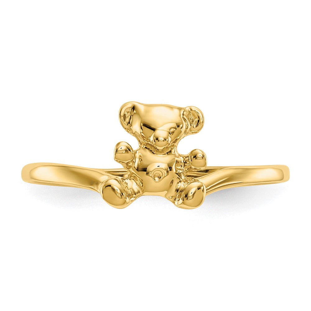 14k Polished Teddy Bear Baby / Childs Ring