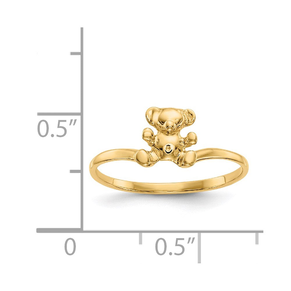 14k Polished Teddy Bear Baby / Childs Ring