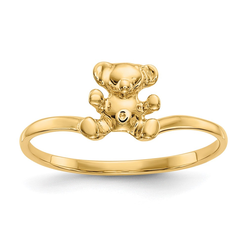 14k Polished Teddy Bear Baby / Childs Ring