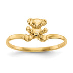 14k Polished Teddy Bear Baby / Childs Ring
