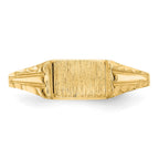 14k Diamond-Cut 6.0x4.5mm Closed Back Childs Rectangular Signet Ring