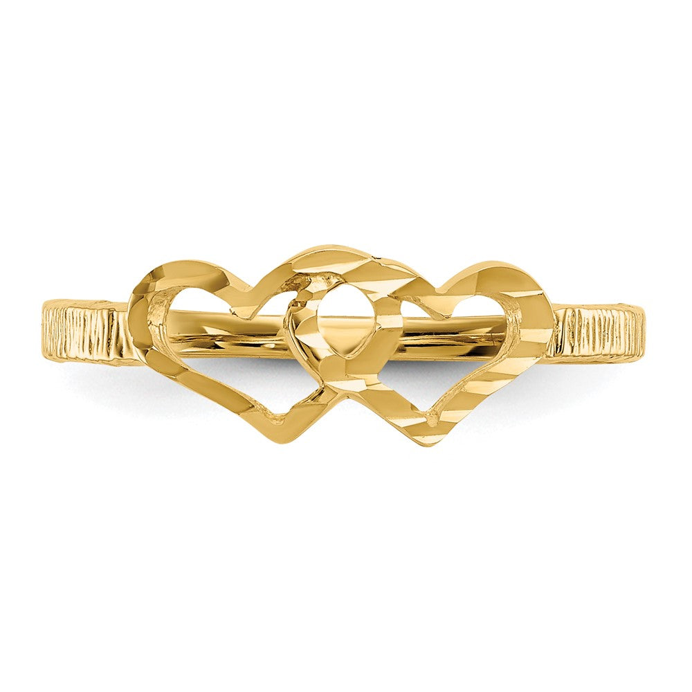 14k Two Hearts Baby / Childs Ring