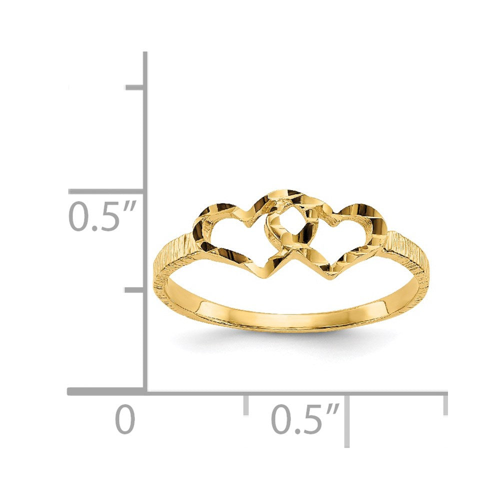 14k Two Hearts Baby / Childs Ring