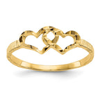 14k Two Hearts Baby / Childs Ring
