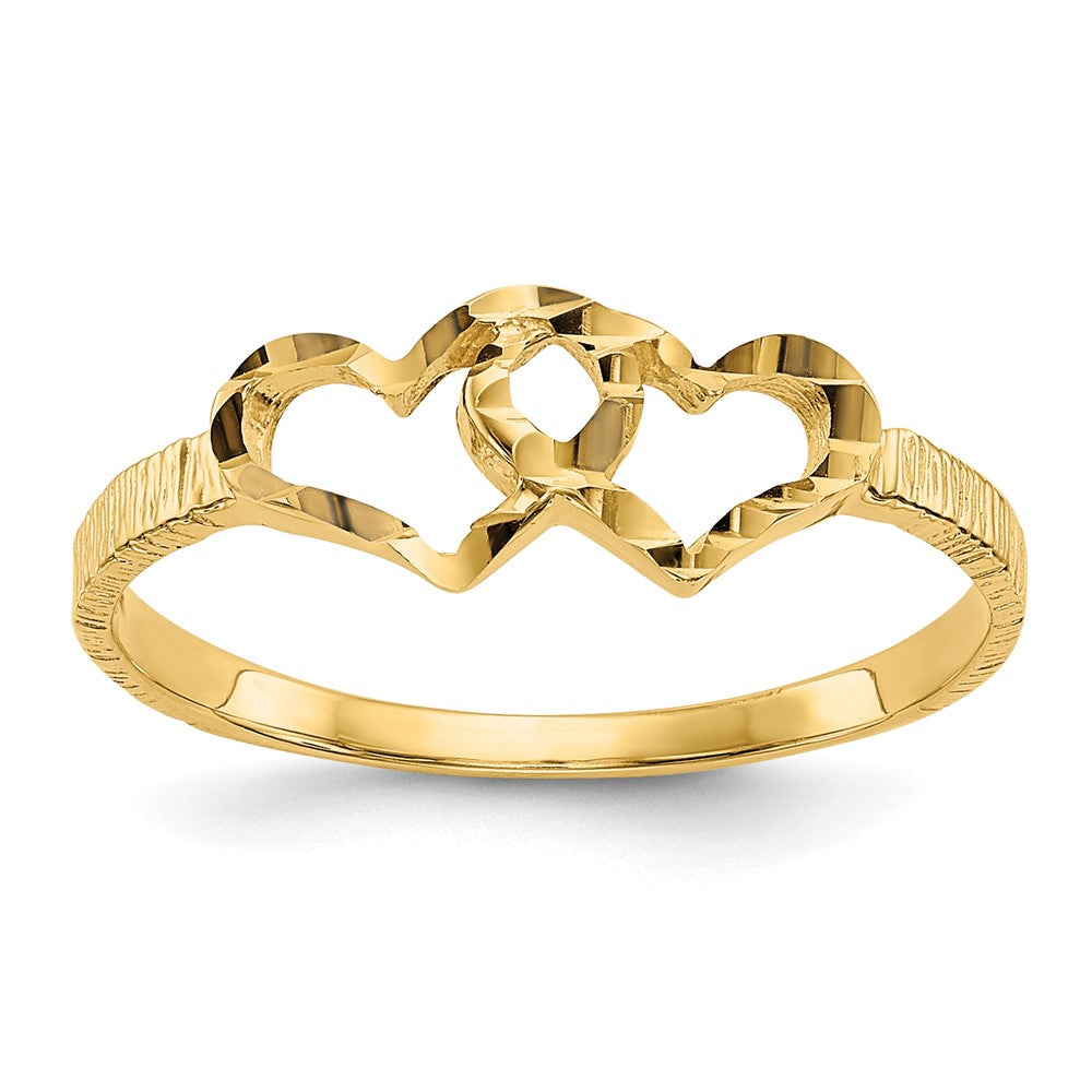 14k Two Hearts Baby / Childs Ring