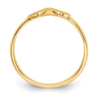 14k 9.0x5.0mm Closed Back Childs Double Heart Signet Ring