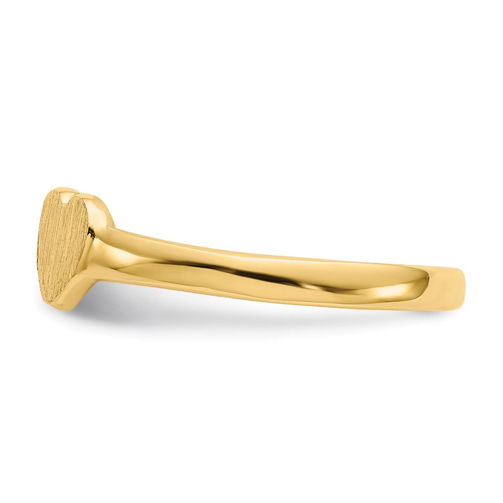 14k 9.0x5.0mm Closed Back Childs Double Heart Signet Ring