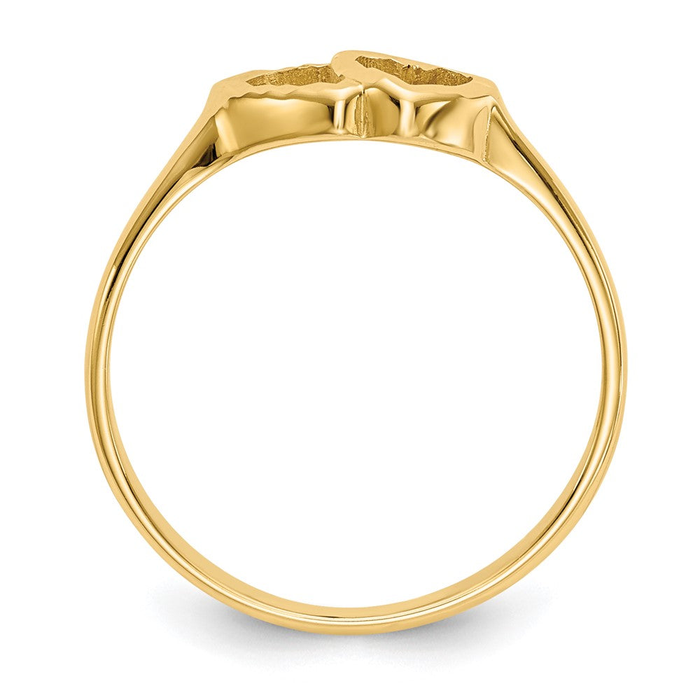 14k Two Hearts Baby / Childs Ring