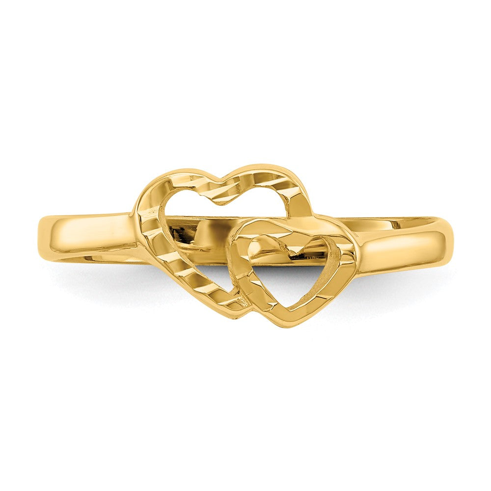 14k Two Hearts Baby / Childs Ring