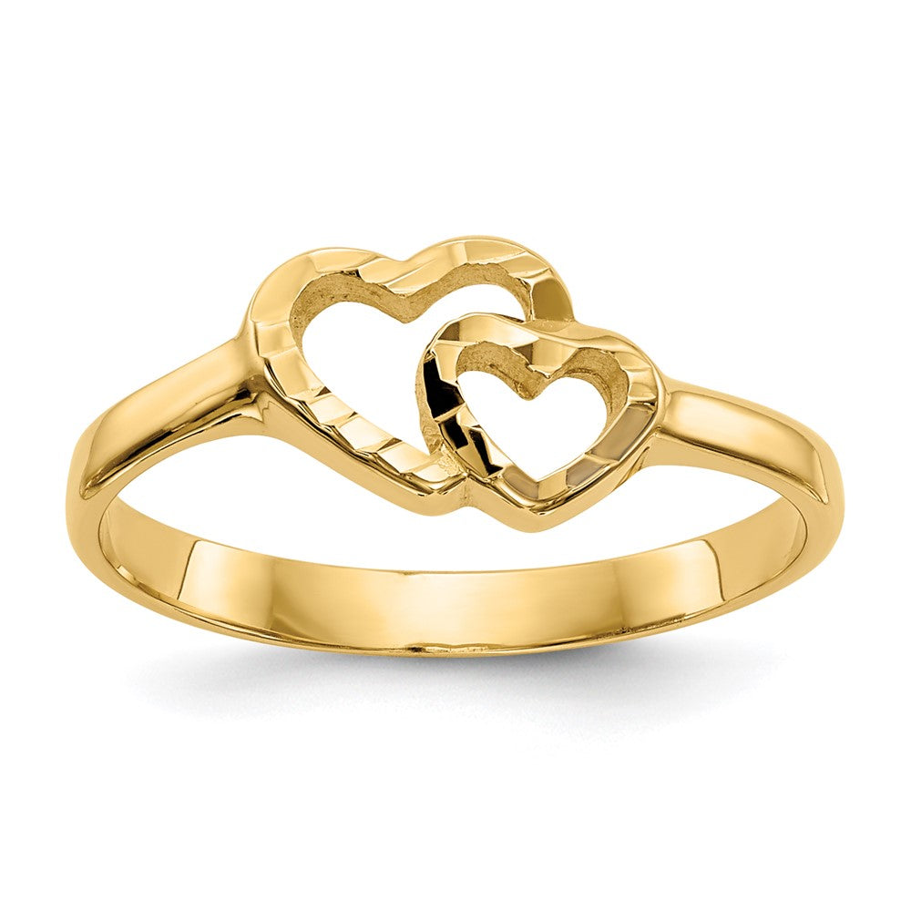 14k Two Hearts Baby / Childs Ring