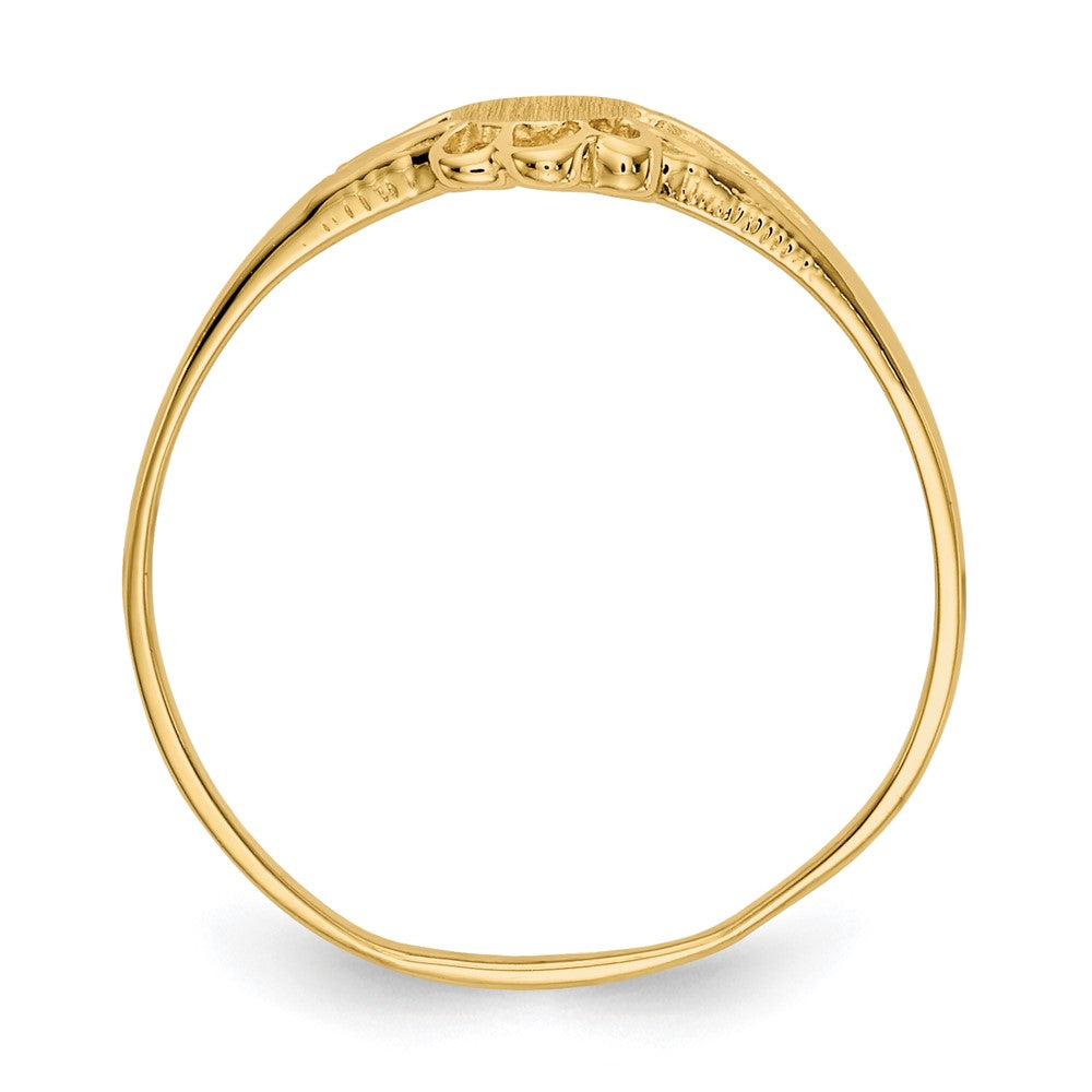 14k 3.0x4.5mm Closed Back Childs Fancy Oval Signet Ring
