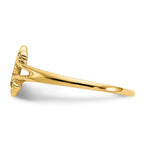 14k 3.0x4.5mm Closed Back Childs Fancy Oval Signet Ring