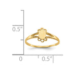 14k 3.0x4.5mm Closed Back Childs Fancy Oval Signet Ring