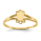14k 3.0x4.5mm Closed Back Childs Fancy Oval Signet Ring